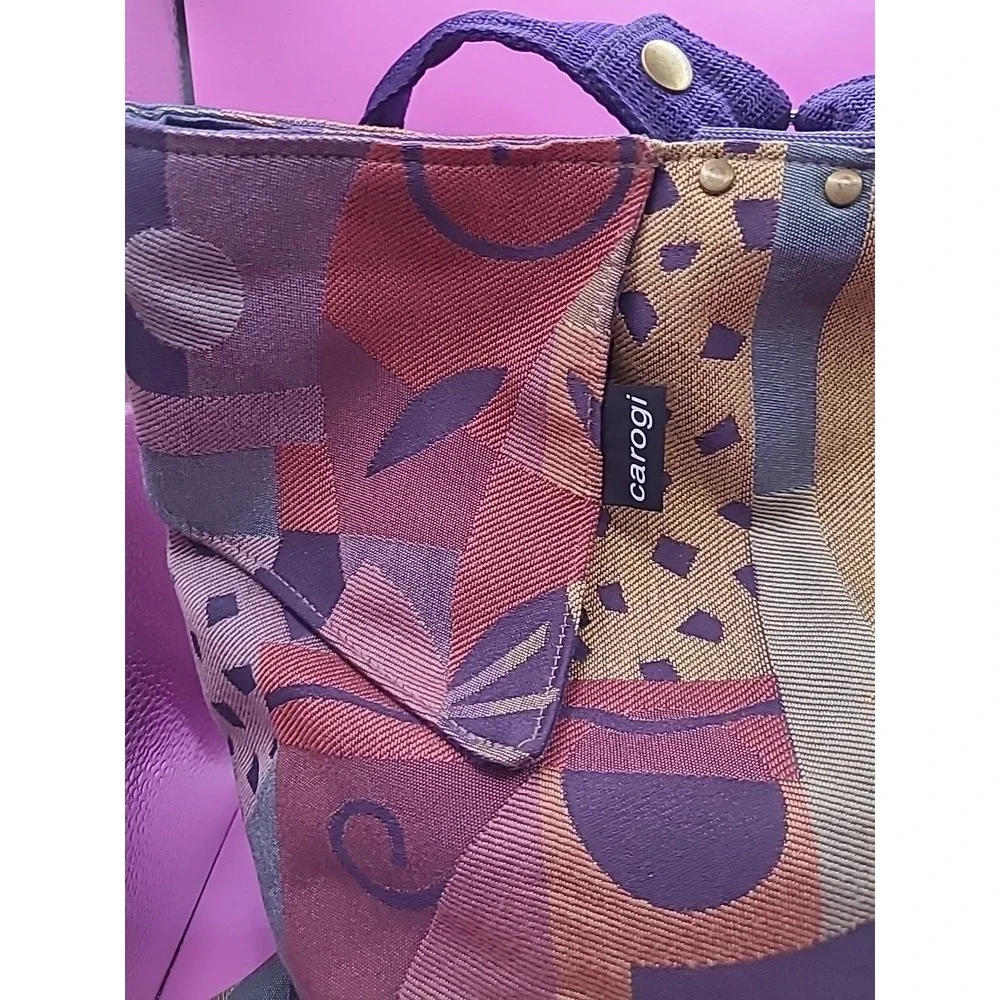 Carson Rogers Carogi Colorful Backpack Slingback Tapestry Patch Shoulder Bag - Picture 3 of 9